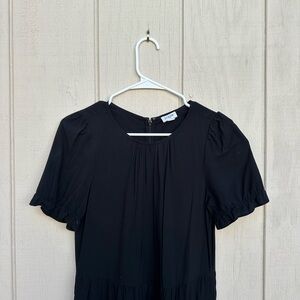 J. Crew Black Puff Sleeve Blouse